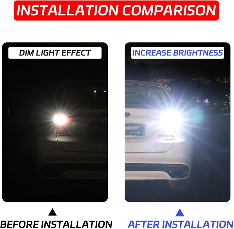 SamWinGear 4PCS 921 LED Reverse Light Bulb T15 T10 912 W16W 4014 45SMD 3rd Brake Light LED Bulb 6000K Error Free 360 Degree Chipsets Bright Backup Daytime Running Lights for Car Truck Cargo(Ice Blue) - Image 4